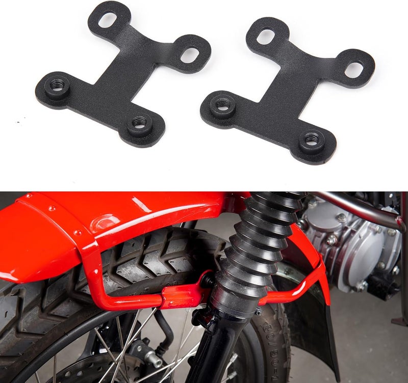 Techtek Front Fender Lift Kit Mudguard Lift Riser 4CM Bracket Kit for Honda CT125 Trail 125 Hunter Cub 2020-2024 Front Fender Lift Up Set Black Steel Accessories (Set of 2) - Image 1